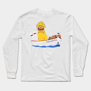 Preppy Golden Retriever Lobsterman Aboard The Catch of the Day Long Sleeve T-Shirt